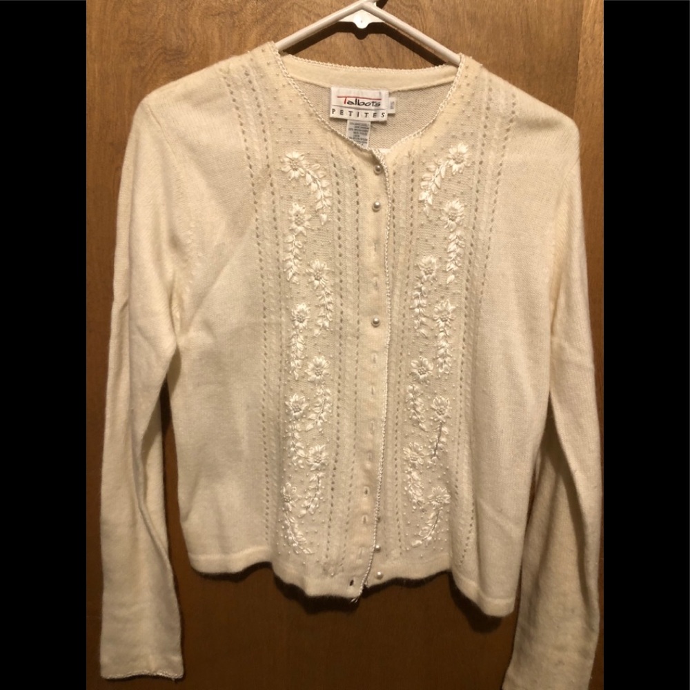 Winter white button down sweater